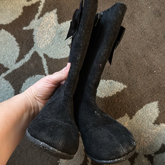 Black boots zip up with bows - Picture 3 of 4